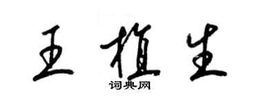 梁锦英王植生草书个性签名怎么写