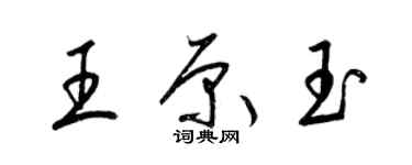 梁锦英王原玉草书个性签名怎么写