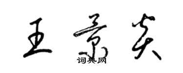 梁锦英王景炎草书个性签名怎么写