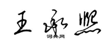 梁锦英王承熙草书个性签名怎么写