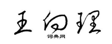 梁锦英王向理草书个性签名怎么写