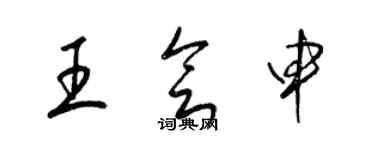 梁锦英王会申草书个性签名怎么写