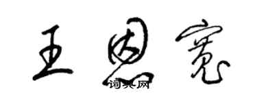 梁锦英王恩宽草书个性签名怎么写
