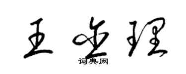 梁锦英王含理草书个性签名怎么写