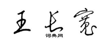 梁锦英王长宽草书个性签名怎么写