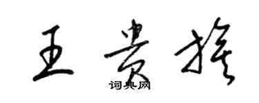 梁锦英王贵旗草书个性签名怎么写