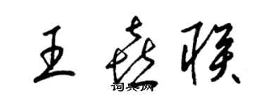 梁锦英王喜联草书个性签名怎么写