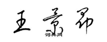 梁锦英王景昂草书个性签名怎么写