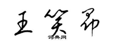 梁锦英王笑昂草书个性签名怎么写
