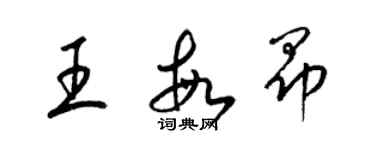 梁锦英王敏昂草书个性签名怎么写