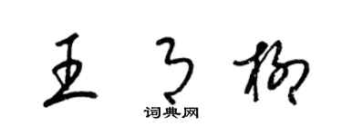 梁锦英王月柳草书个性签名怎么写