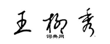 梁锦英王柳秀草书个性签名怎么写
