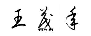 梁锦英王茂年草书个性签名怎么写