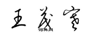 梁锦英王茂寒草书个性签名怎么写