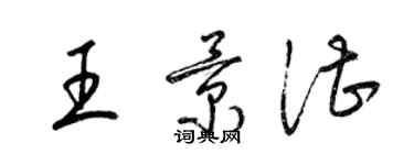 梁锦英王景湛草书个性签名怎么写