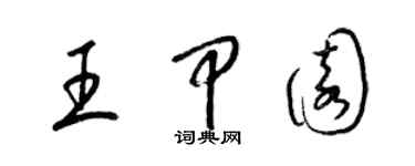 梁锦英王甲园草书个性签名怎么写