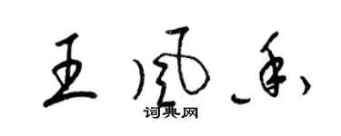 梁锦英王风香草书个性签名怎么写