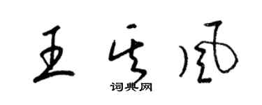 梁锦英王其风草书个性签名怎么写