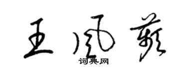 梁锦英王风苹草书个性签名怎么写
