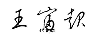 梁锦英王富起草书个性签名怎么写
