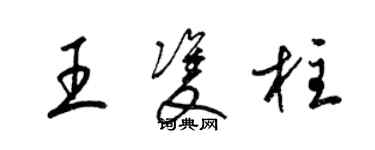 梁锦英王双柱草书个性签名怎么写