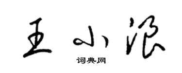 梁锦英王小浪草书个性签名怎么写