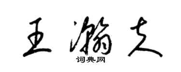 梁锦英王瀚夫草书个性签名怎么写