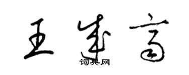 梁锦英王成齐草书个性签名怎么写