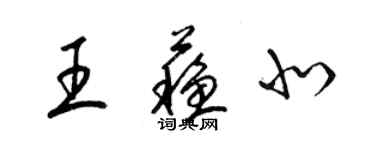 梁锦英王苏北草书个性签名怎么写