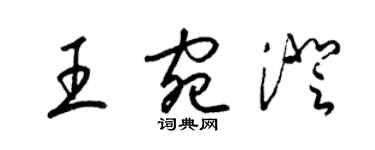 梁锦英王宛澄草书个性签名怎么写