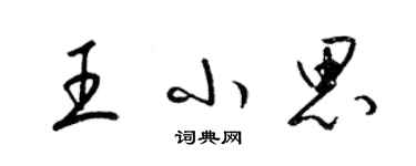 梁锦英王小思草书个性签名怎么写