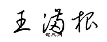梁锦英王满根草书个性签名怎么写