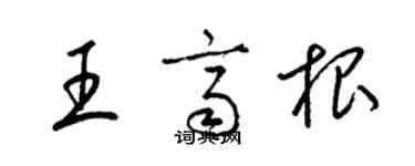 梁锦英王齐根草书个性签名怎么写