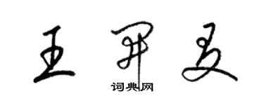 梁锦英王开友草书个性签名怎么写