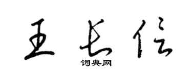 梁锦英王长信草书个性签名怎么写
