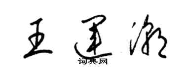 梁锦英王运潮草书个性签名怎么写