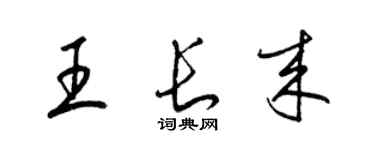 梁锦英王长来草书个性签名怎么写
