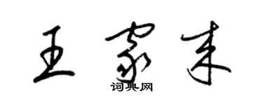 梁锦英王家来草书个性签名怎么写