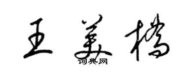 梁锦英王美桥草书个性签名怎么写