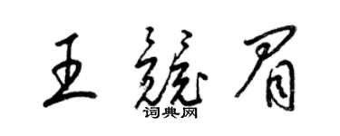 梁锦英王竞眉草书个性签名怎么写