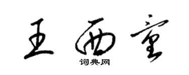 梁锦英王西童草书个性签名怎么写