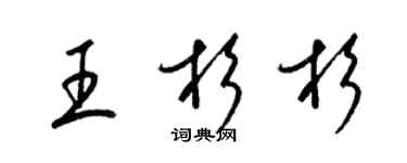 梁锦英王杉杉草书个性签名怎么写