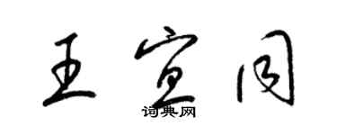 梁锦英王宜同草书个性签名怎么写