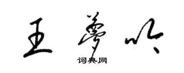 梁锦英王梦吟草书个性签名怎么写