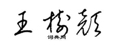 梁锦英王树颜草书个性签名怎么写