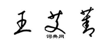 梁锦英王艾菁草书个性签名怎么写