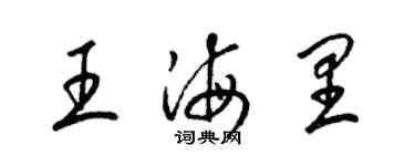 梁锦英王海里草书个性签名怎么写