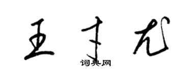 梁锦英王才尤草书个性签名怎么写