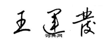 梁锦英王运发草书个性签名怎么写