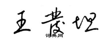 梁锦英王发坦草书个性签名怎么写